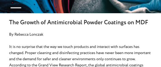 The Growth of Antimicrobial Powder Coatings on MDF